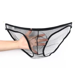 Slip Transparent Homme. Junon Slip Ultra Fin Taille L Noir