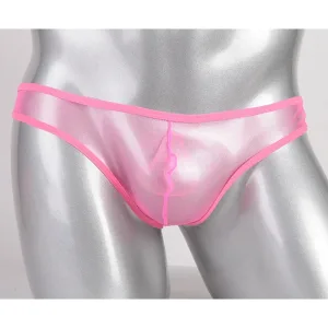 Slip Transparent Homme. Junon Slip Ultra Fin Rose