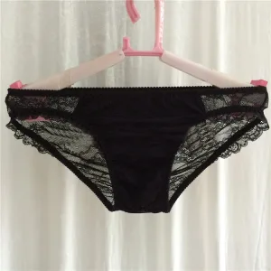 Slip dentelle homme Sissy Floral Noir