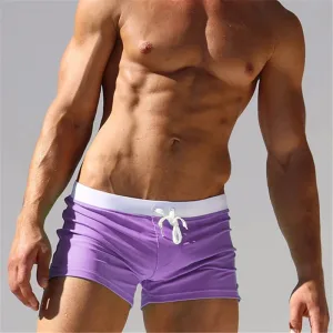 Slip de bain homme Boxer court 2024 Bicolor Mauve