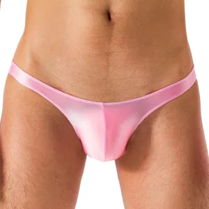 Slip homme sexy, Lycra satiné Rose