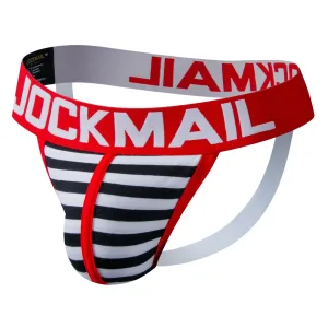 Slip jockstrap homme JOCKMAIL tri-color Rouge