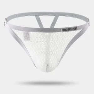 Slip Transparent Homme. "Osiris" String Gris
