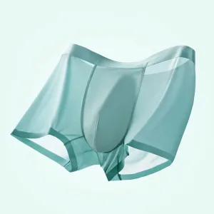 Slip Boxer homme Vert, ultra-fin sans couture, U convexe,