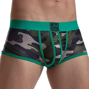Slip homme, Boxer camouflage à bandes jockstrap Vert