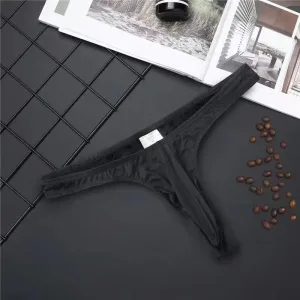 Slip String Homme. Mercure Slip Soyeux Noir