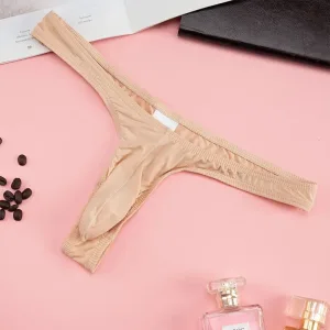 Slip String Homme. Mercure Slip Soyeux Beige
