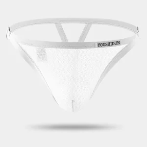 Slip Transparent Homme. "Osiris" String Blanc