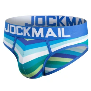 Slip homme taille basse, très confortable motifs fantaisies Camaïeu de bleu