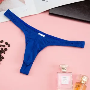 Slip String Homme. Mercure Slip Soyeux Bleu