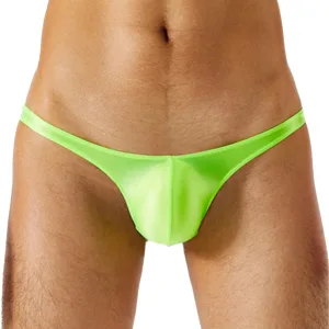 Slip homme sexy, Lycra satiné Vert