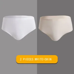 Slip String Homme. Aphrodite Style Sissy 2 Pièces. Blanc Et Skin