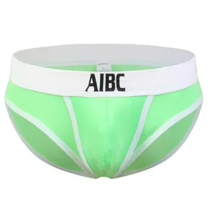 Slip kangourou homme poches latérales taille basse Vert fluo
