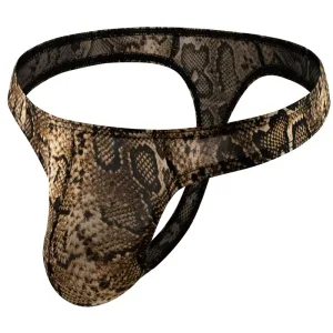 Slip homme ultra fin, Bikini motifs imprimés Reptile écaille dorée