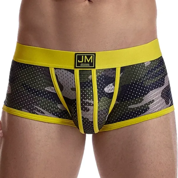 Slip homme, Boxer camouflage à bandes jockstrap Jaune