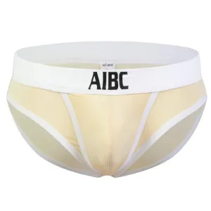 Slip kangourou homme poches latérales taille basse Jaune paille