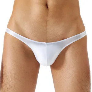 Slip homme sexy, Lycra satiné Blanc
